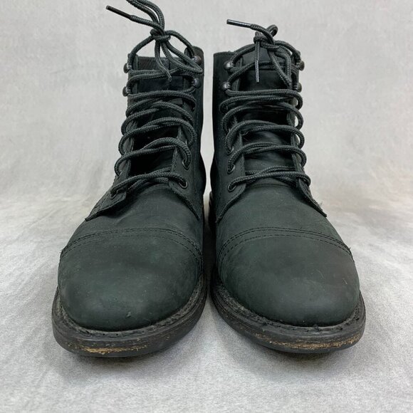 Thursday Boot Co Mens Captain Boots Size 9.5 Black Matte Leather Military Rugged - Picture 4 of 13
